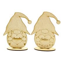 10cm Tomte Gnome Place Setting Holder Laser Cut From 3mm MDF Personalised Name